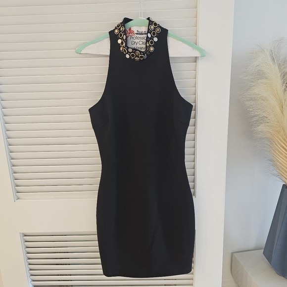 Elizabeth and James Halter Mini Dress embellished collar sz 2 - Picture 4 of 13